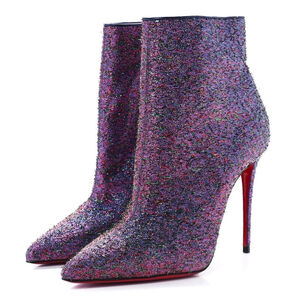 Christian Louboutin So Kate Booty 100 Glitter Metallic NEW Red Sole 38.5